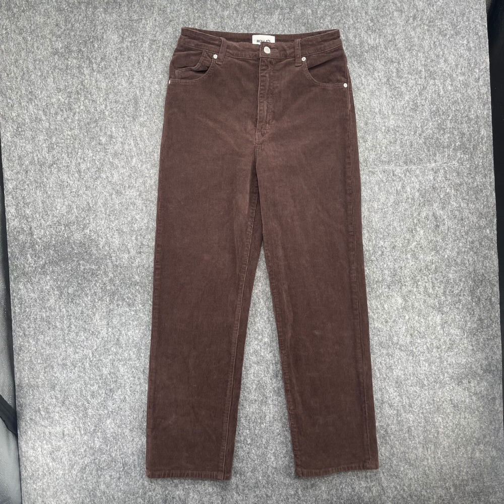 Rollas Corduroy Pants 30 Straight Leg High Waisted 5-Pocket Cotton Trousers